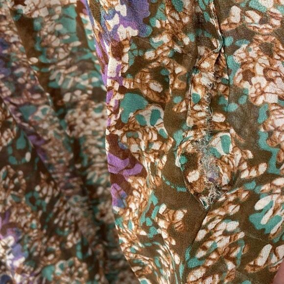 Nieves Lavi Floral Print Maxi Dress Sleeveless Casual Silk Brown M - Picture 8 of 8